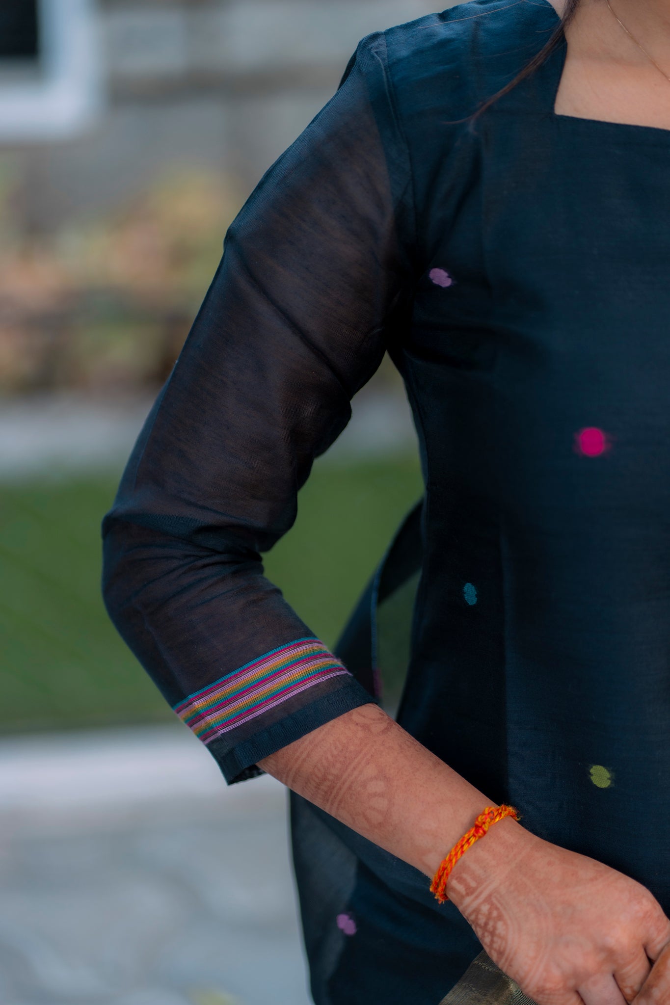 AA193 Black Jamdhani 3 Pc Set