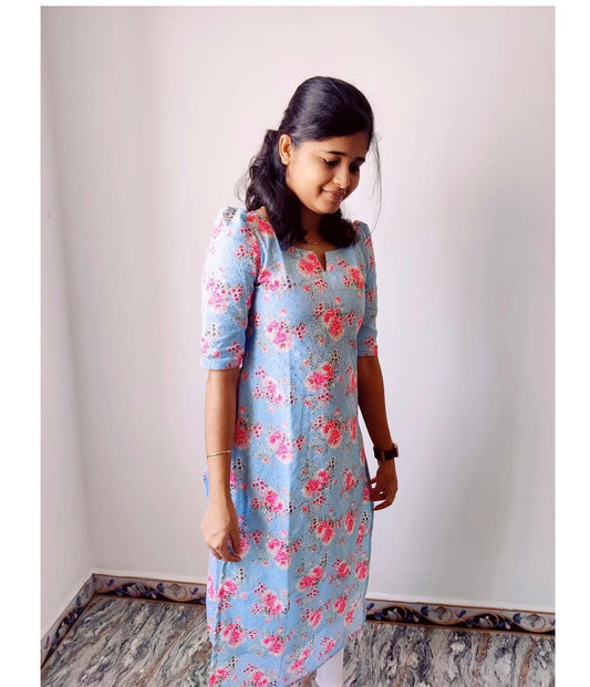 Ice blue Hakoba Kurti
