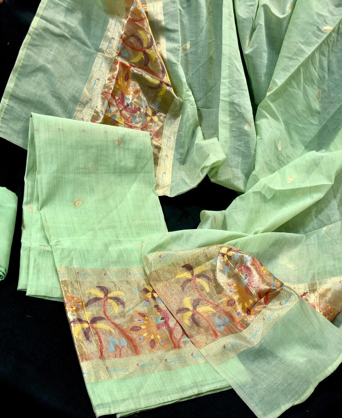 Linen Paithani Jamdani Silk