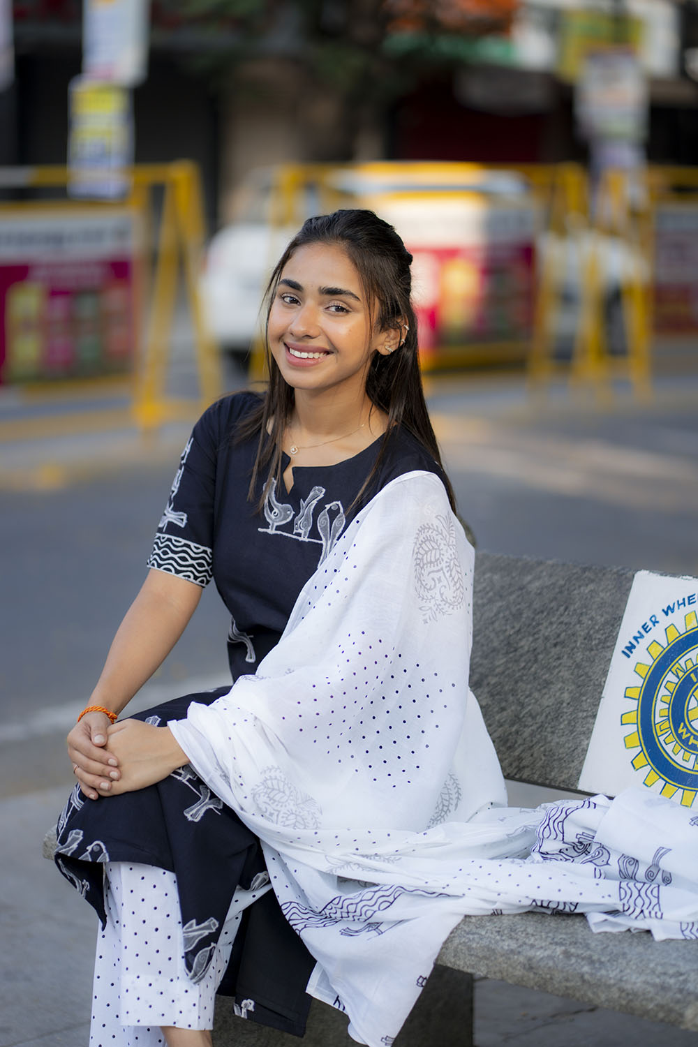 AA211 Black & White Combo Cotton Salwar Set