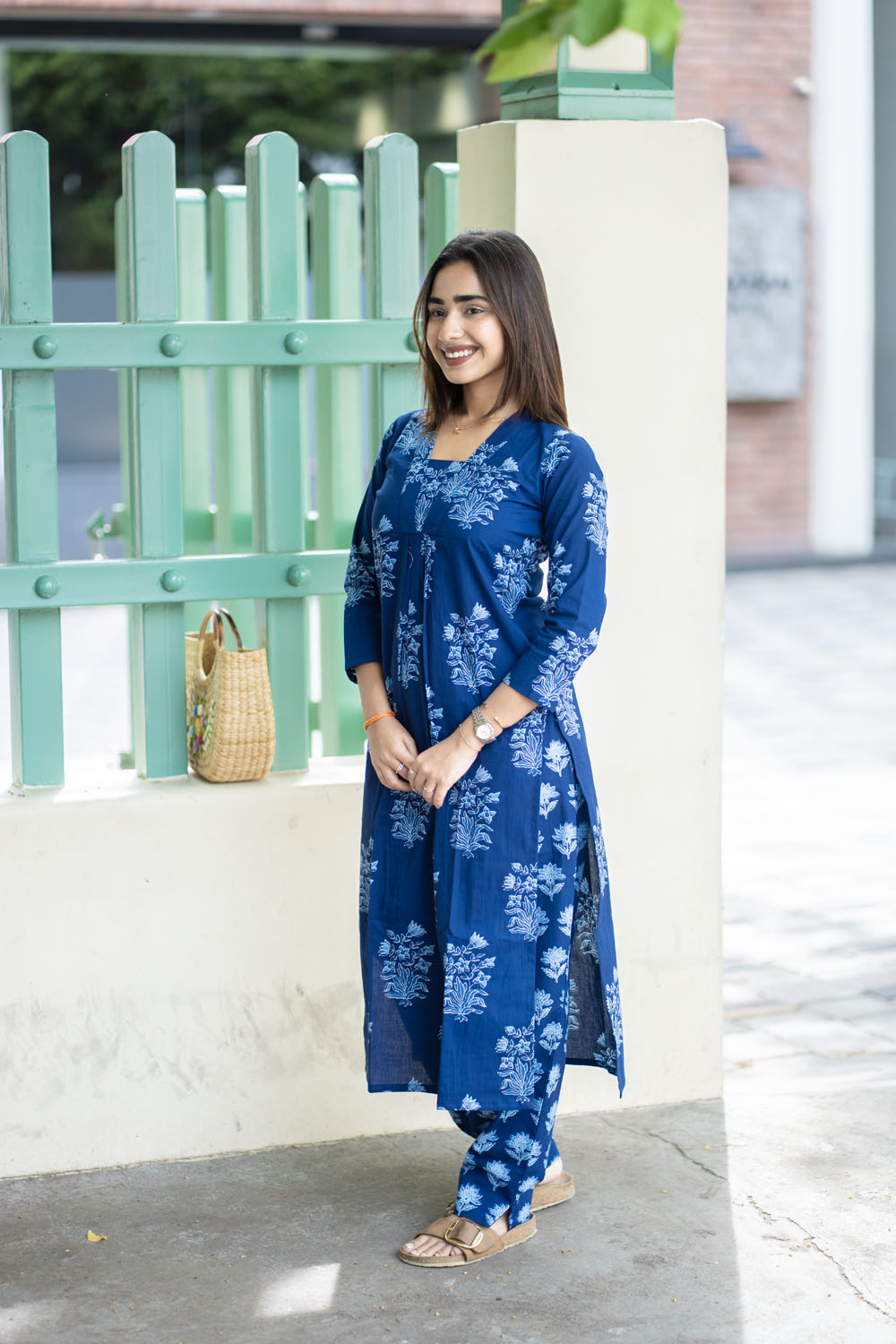 AA250 Blue Floral Cotton CoOrd Set