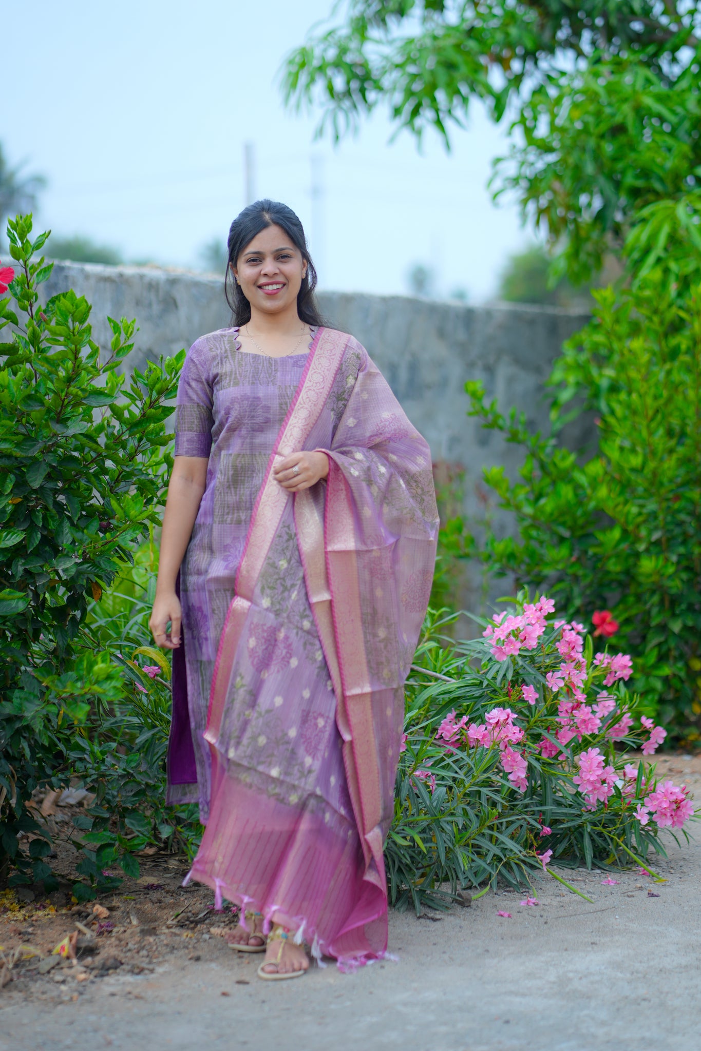 AA121 Tissue Handloom Kota Silk 3 PC set