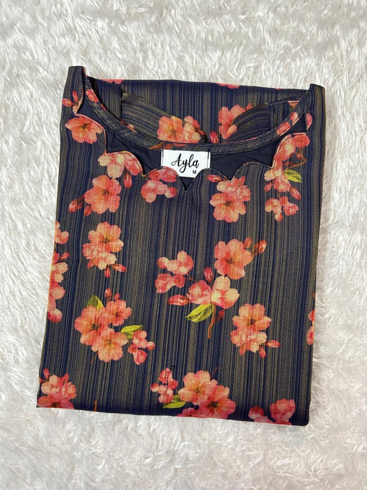 Tissue silk Floral Kurti