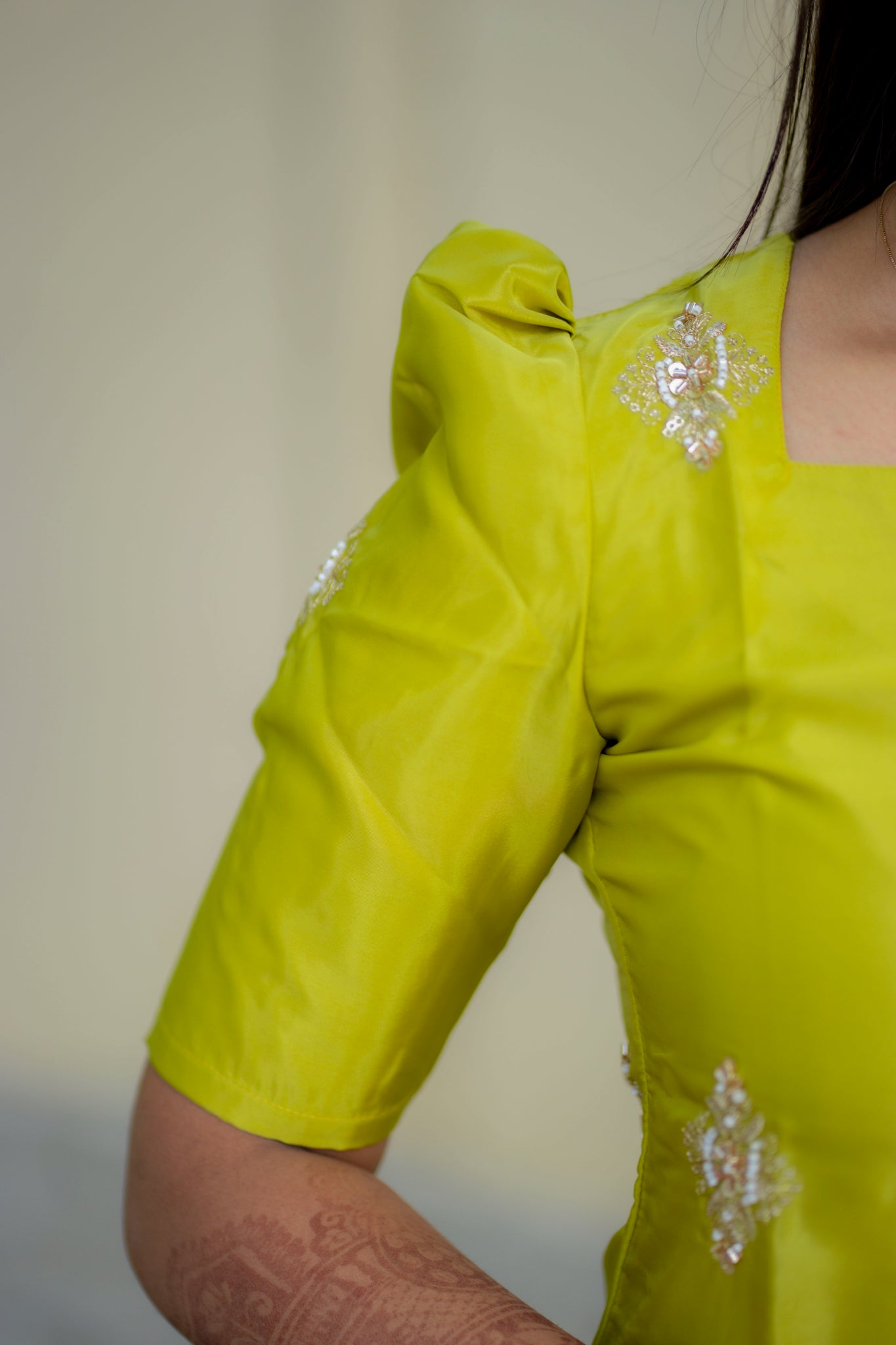 AA195 Parrot Green Glassy Organza Designer Kurti with Red Designer Dupatta