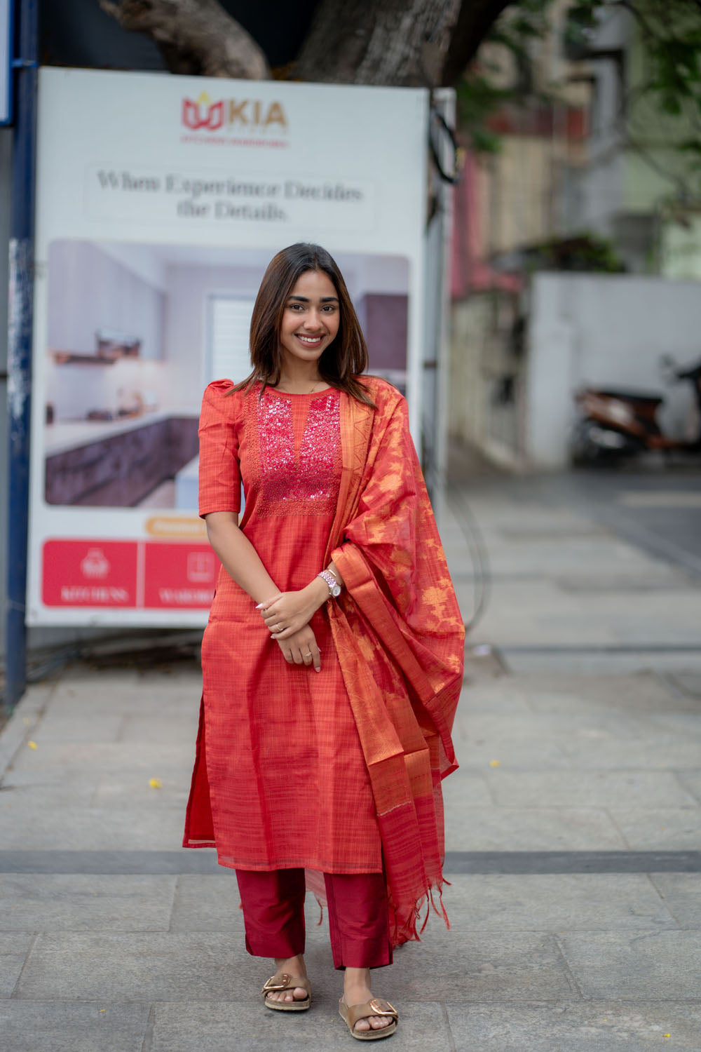 AA250 Red Tissue Silk Salwar Set