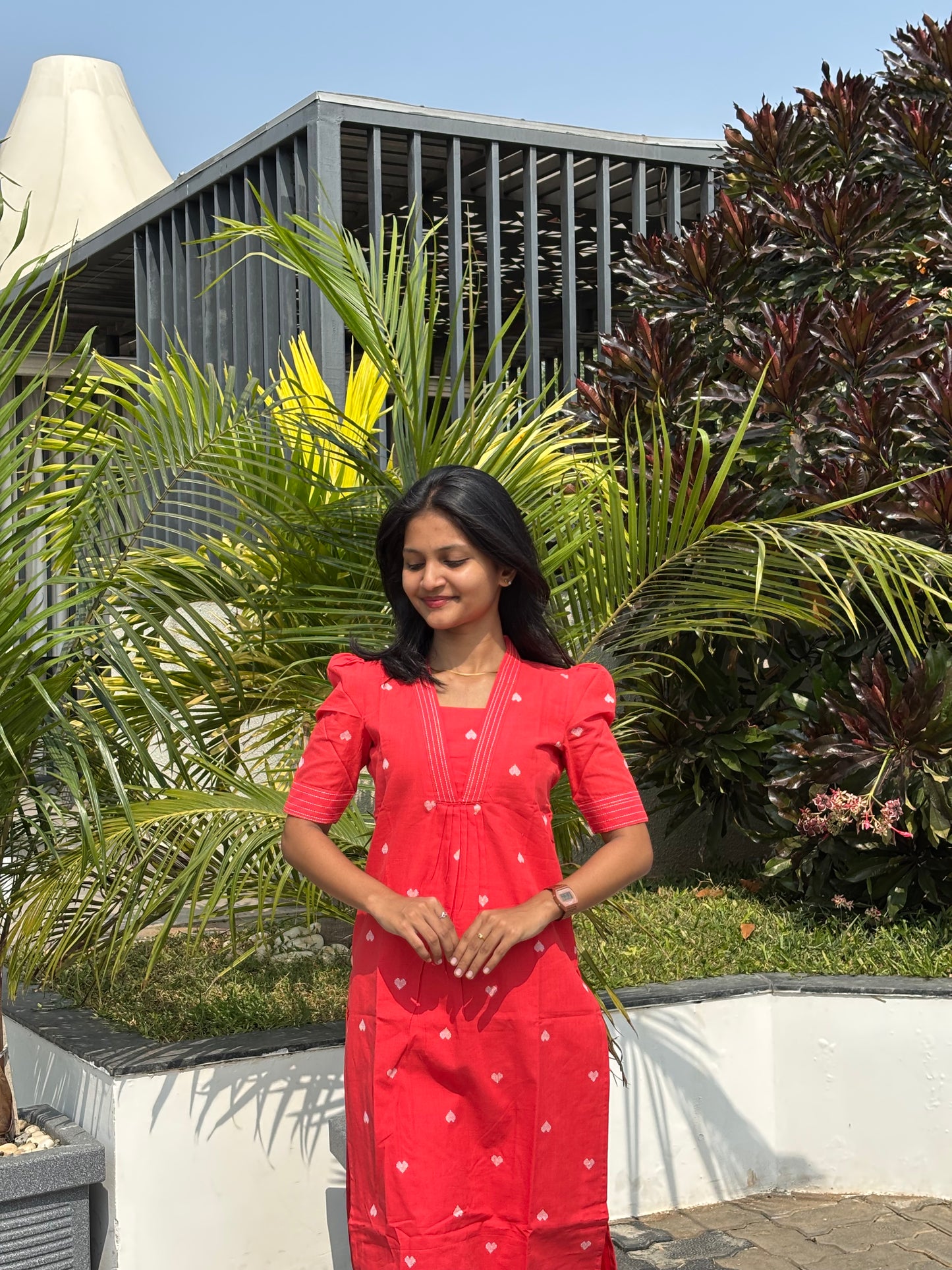 AA178 Red Orange Heart Co-Ord Set