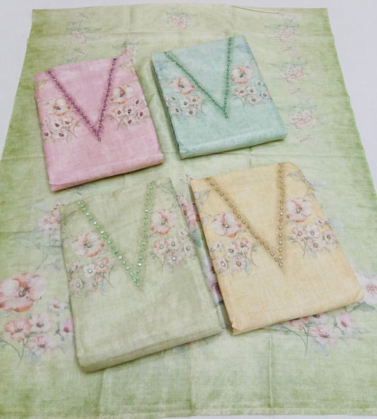 Shimmer Silk Salwar Materials(4 colours)