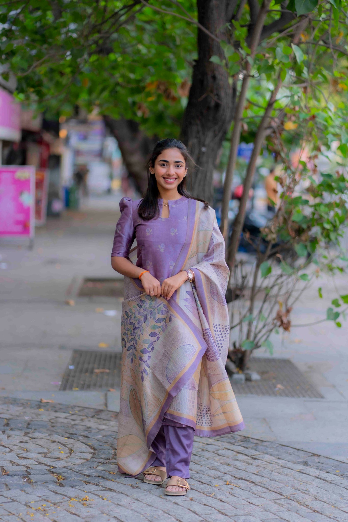 AA199 Lavender Floral Digital Print 3 Pc Set