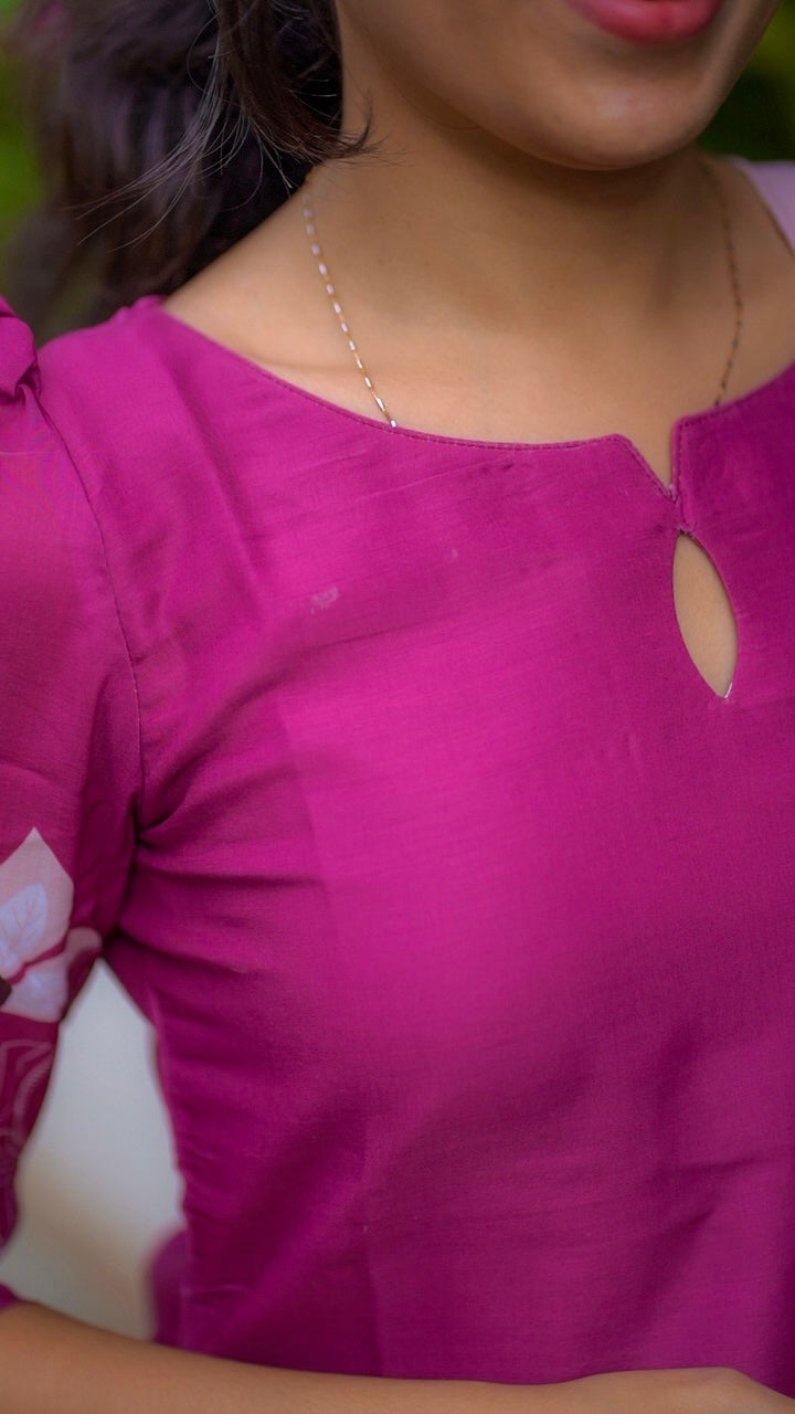 AA067 Muslin Silk Kurti with Dupatta