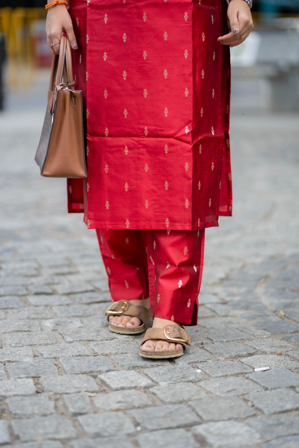 AA282 Dark Red Silk Co Ord set