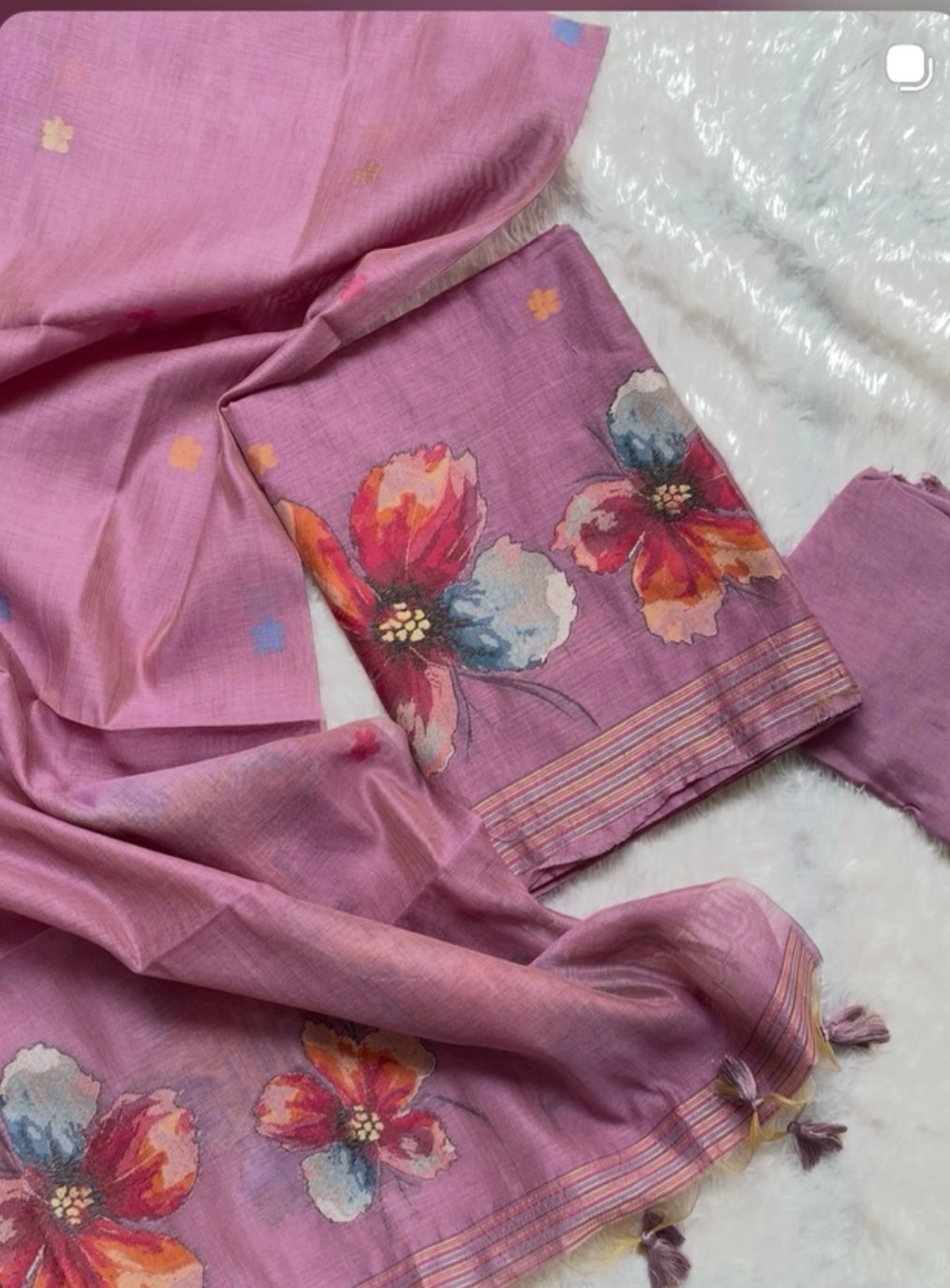 Jamdhani Linen Cotton Salwar Material