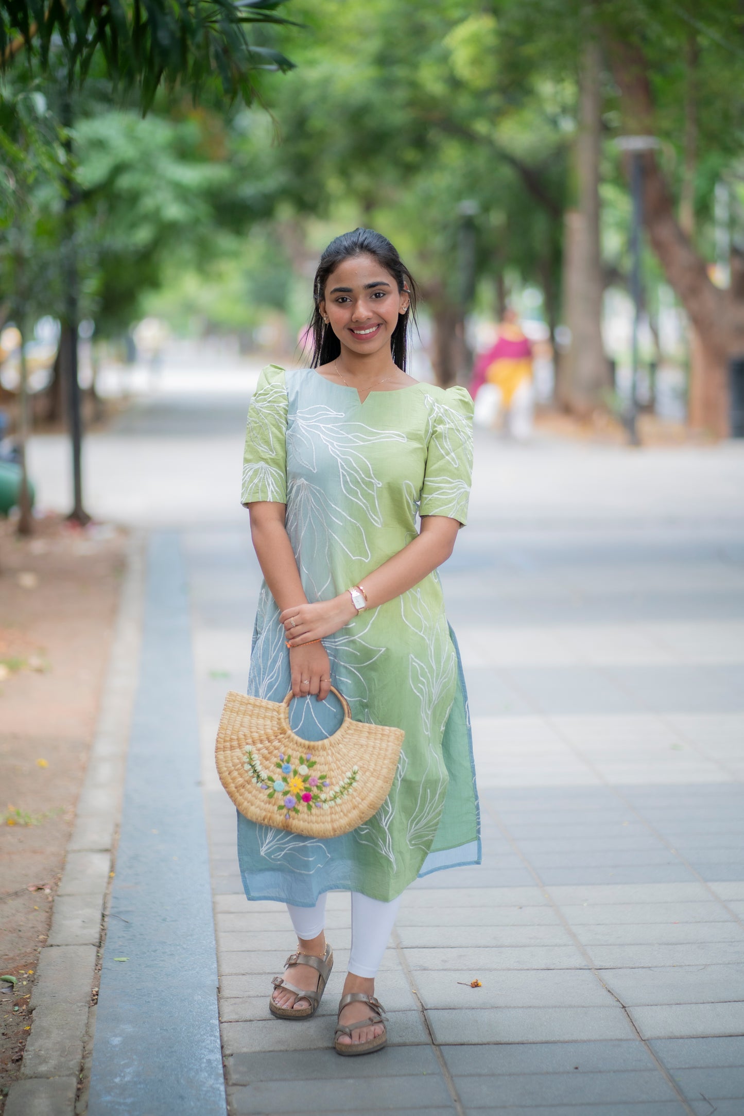 AA101 Double Colour Mul Chanderi Kurti