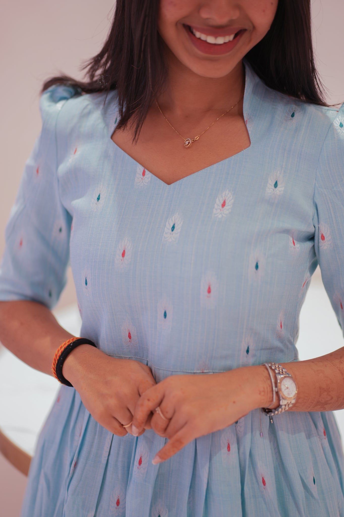 AA130 Baby Blue Cotton Maxi