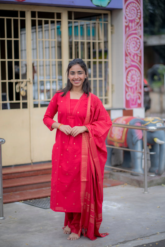 AA184 Raspberry Cotton 3 Pc set