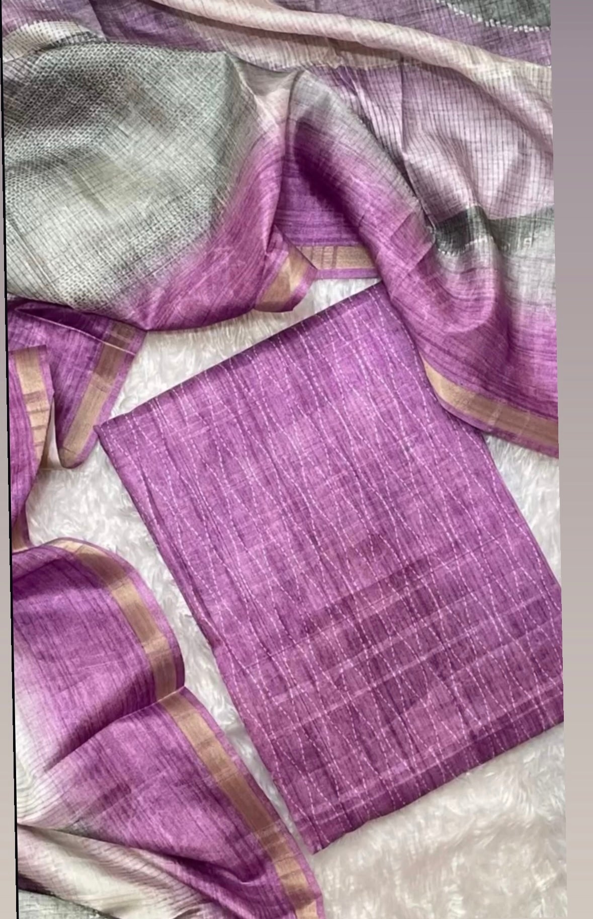 Lavender Semi Tussar Salwar set