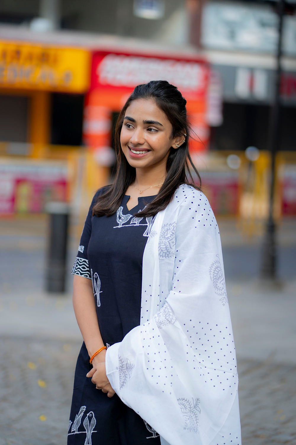 AA211 Black & White Combo Cotton Salwar Set