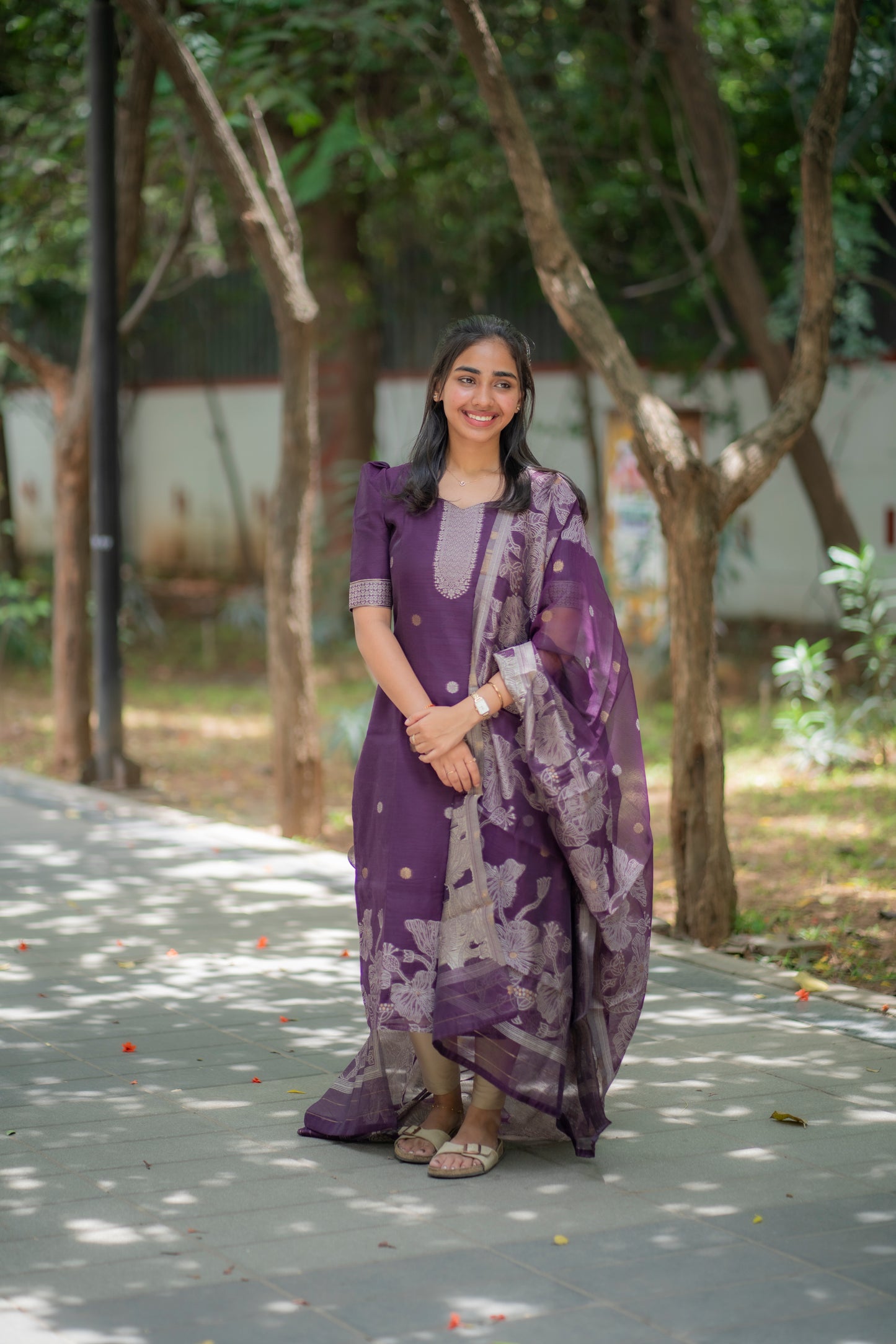 AA079 Jamdani Silk Kurti with Dupatta