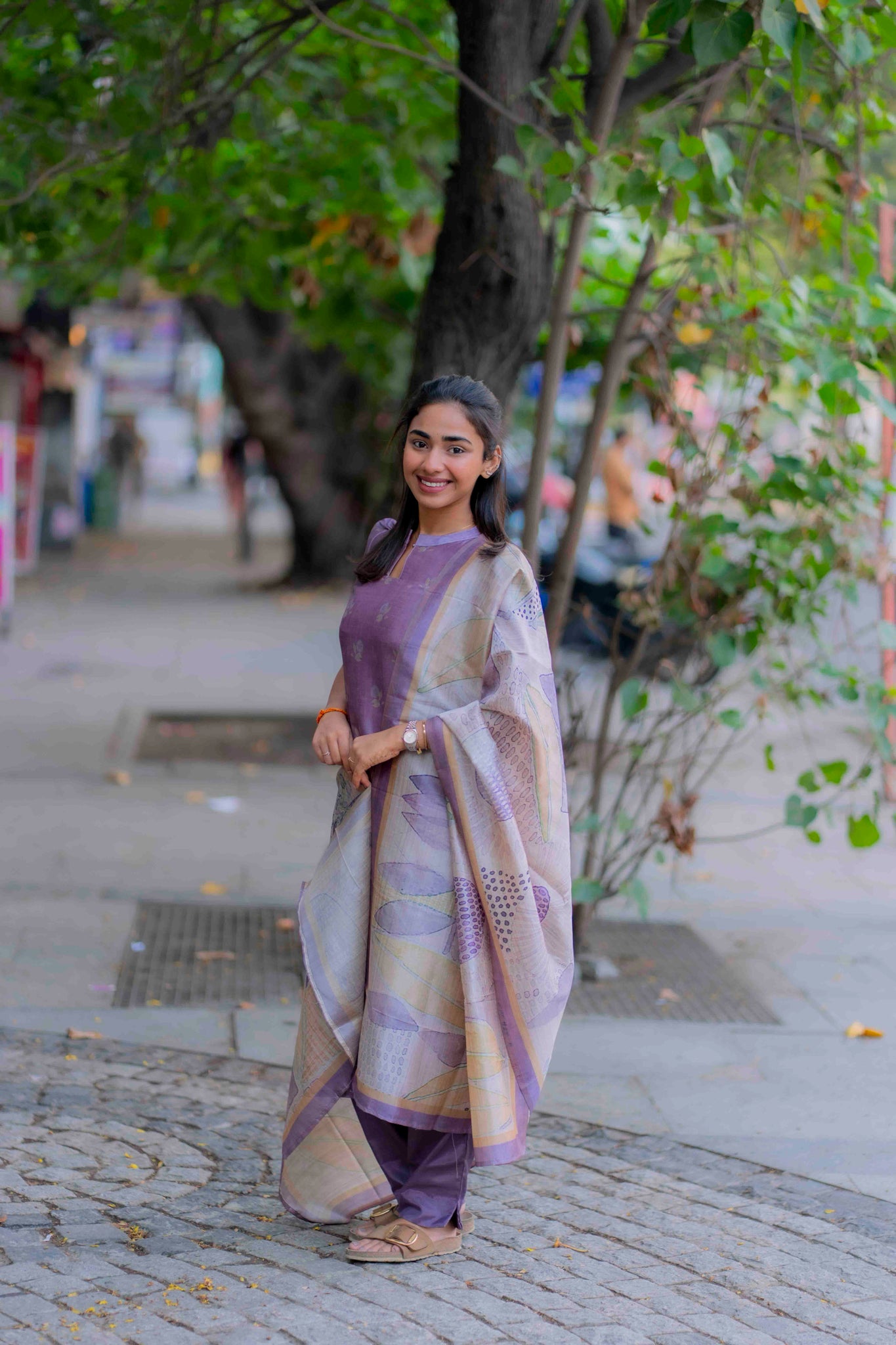 AA199 Lavender Floral Digital Print 3 Pc Set