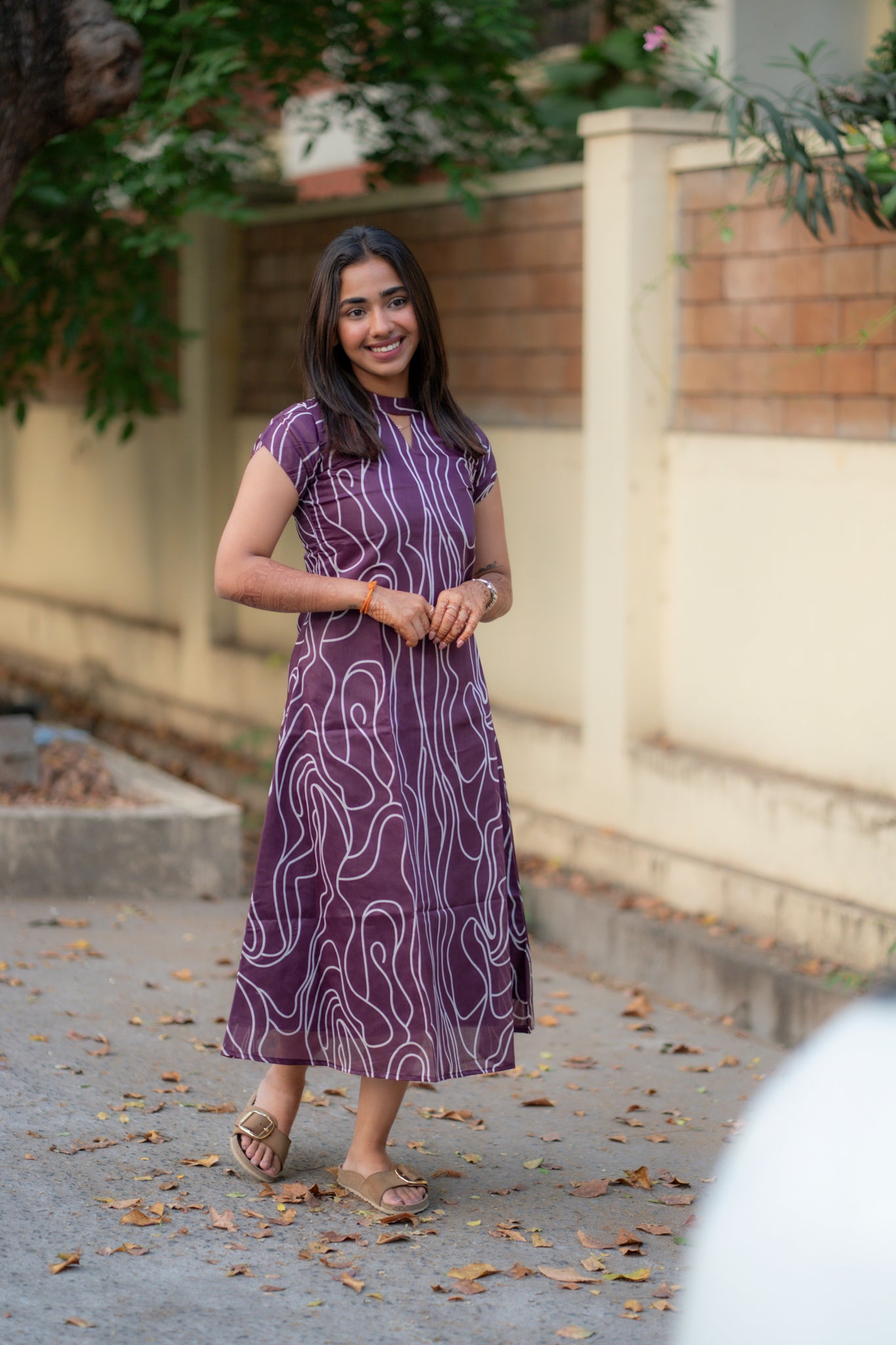 AA192 Plum Chanderi Aline Kurti
