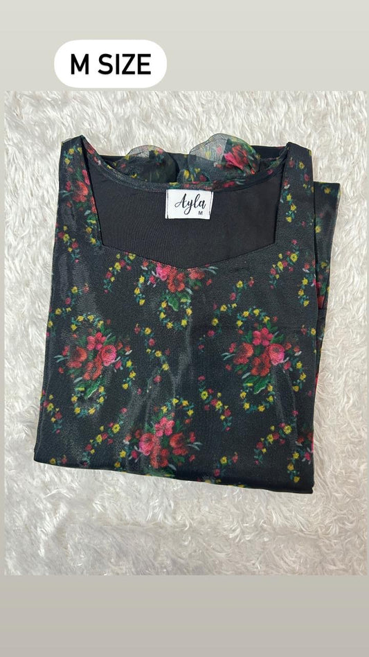 Black organza Kurti
