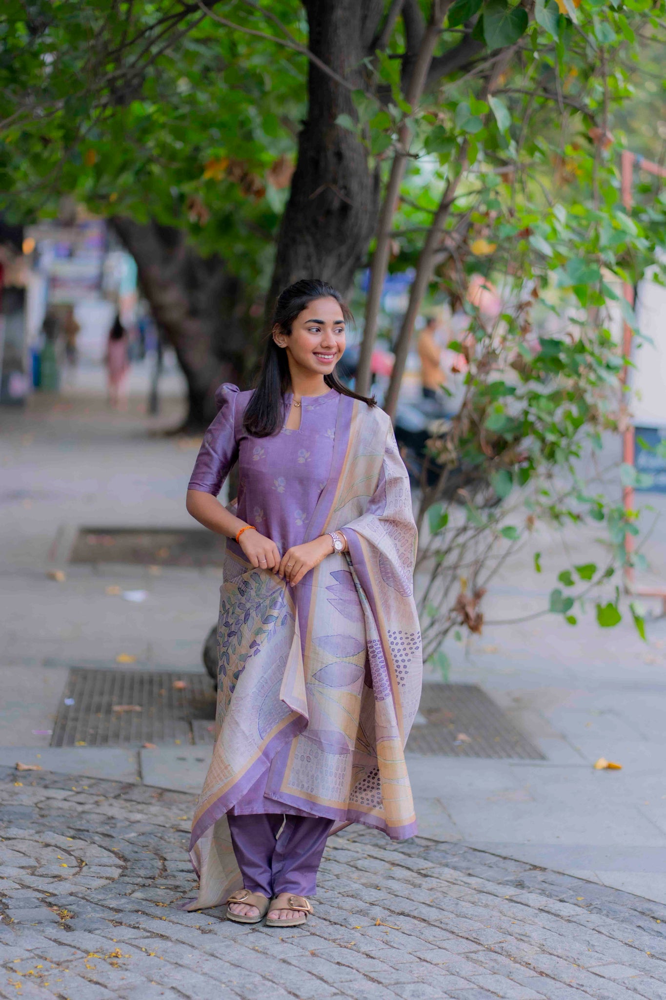 AA199 Lavender Floral Digital Print 3 Pc Set