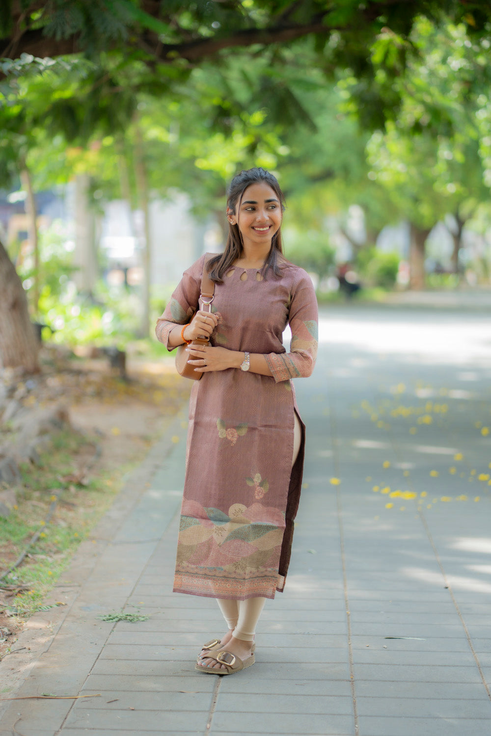 AA232 Lavender Tissue Silk Kurti