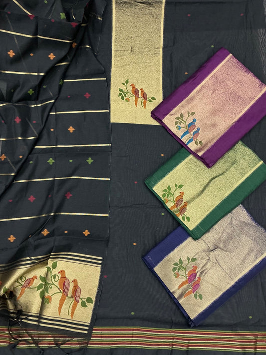 Linen Jamdhani 3 Pc Set😍