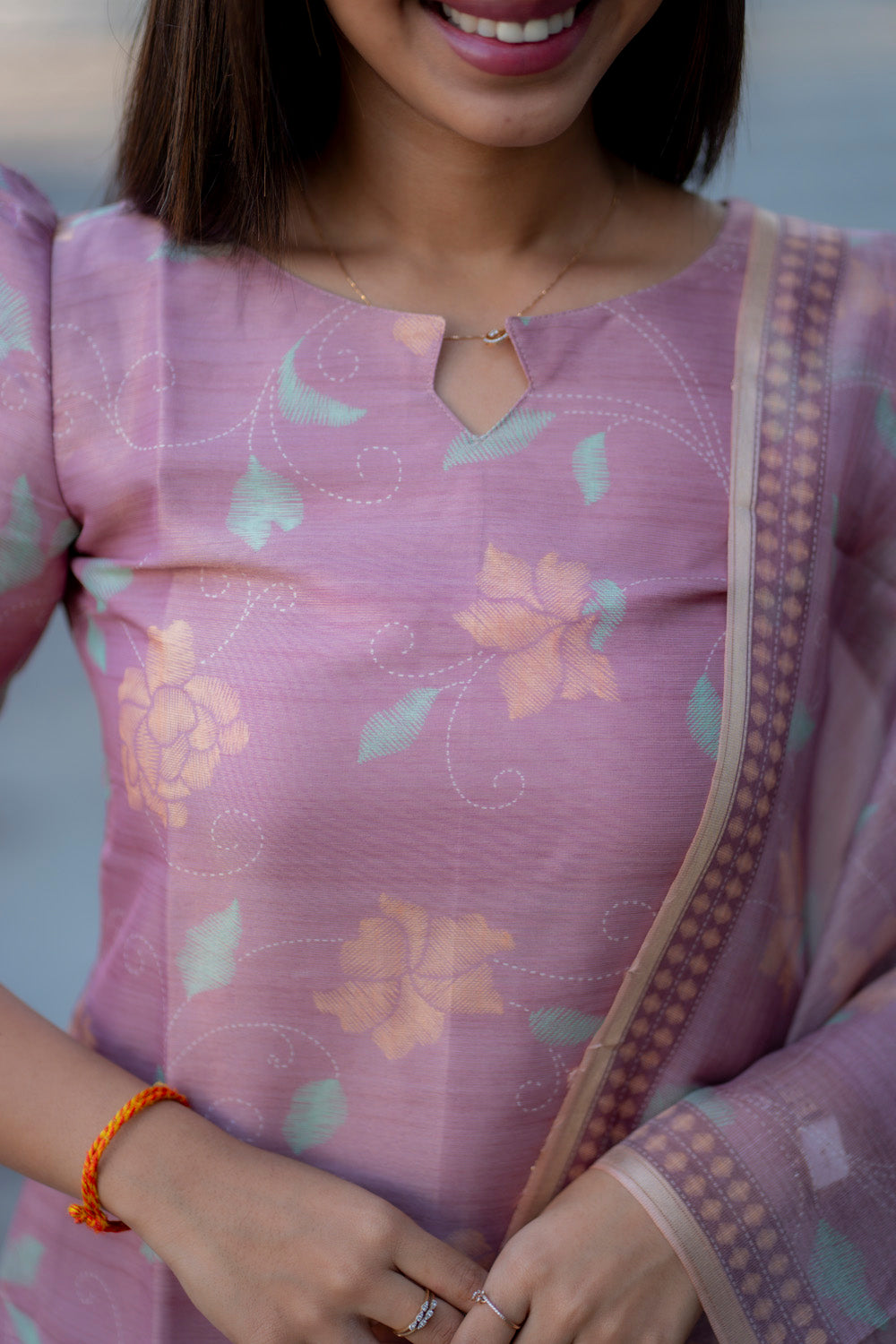 AA228 Bubblegum Pink Tissue Tussar Salwar Set
