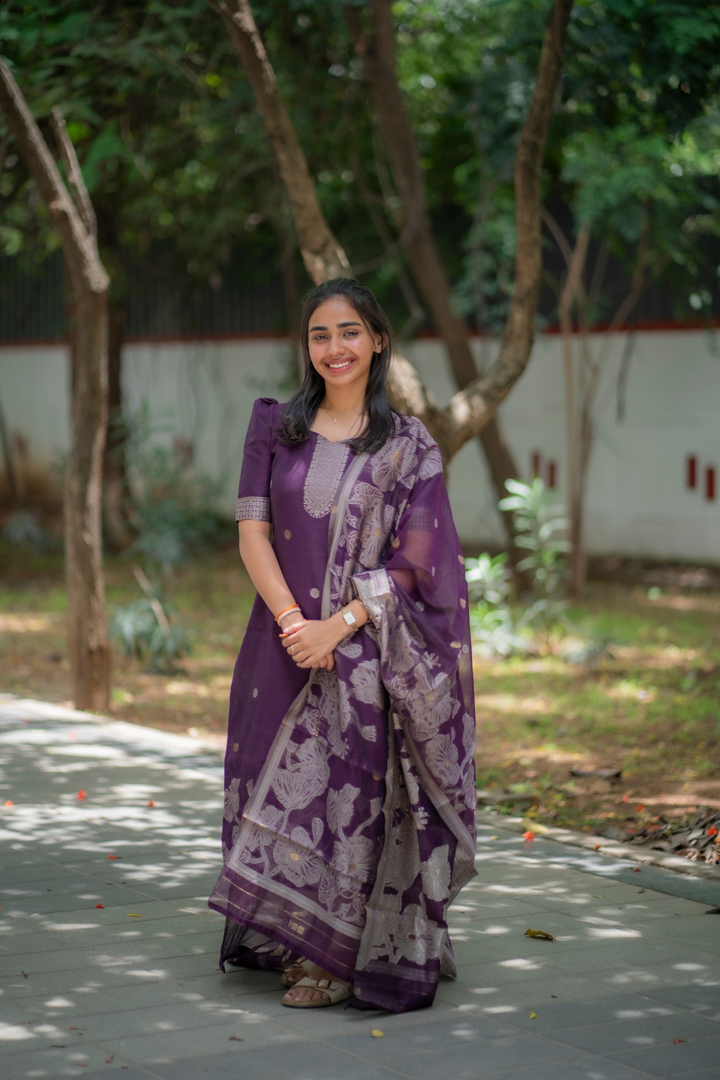AA079 Jamdani Silk Kurti with Dupatta