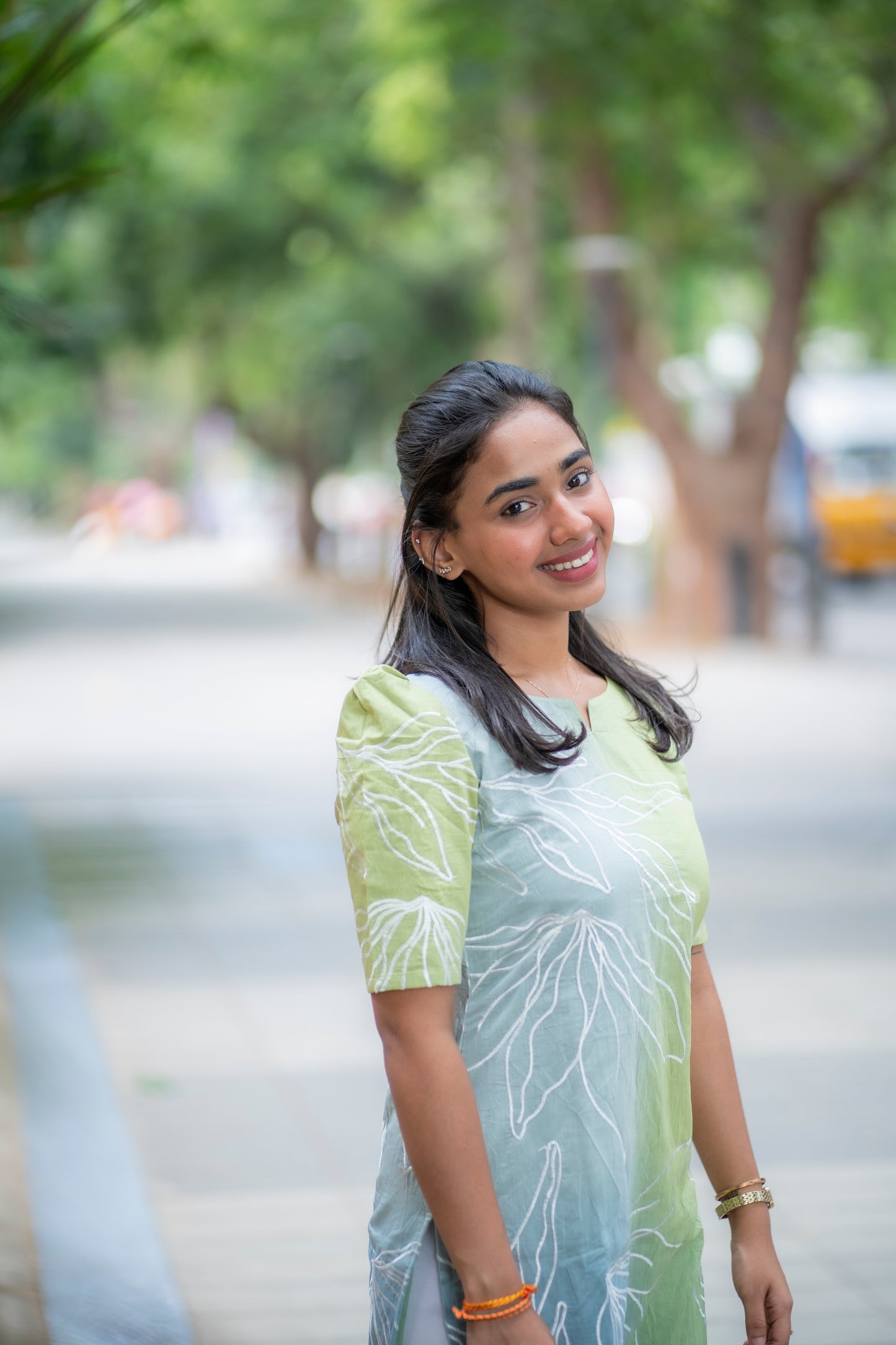 AA101 Double Colour Mul Chanderi Kurti