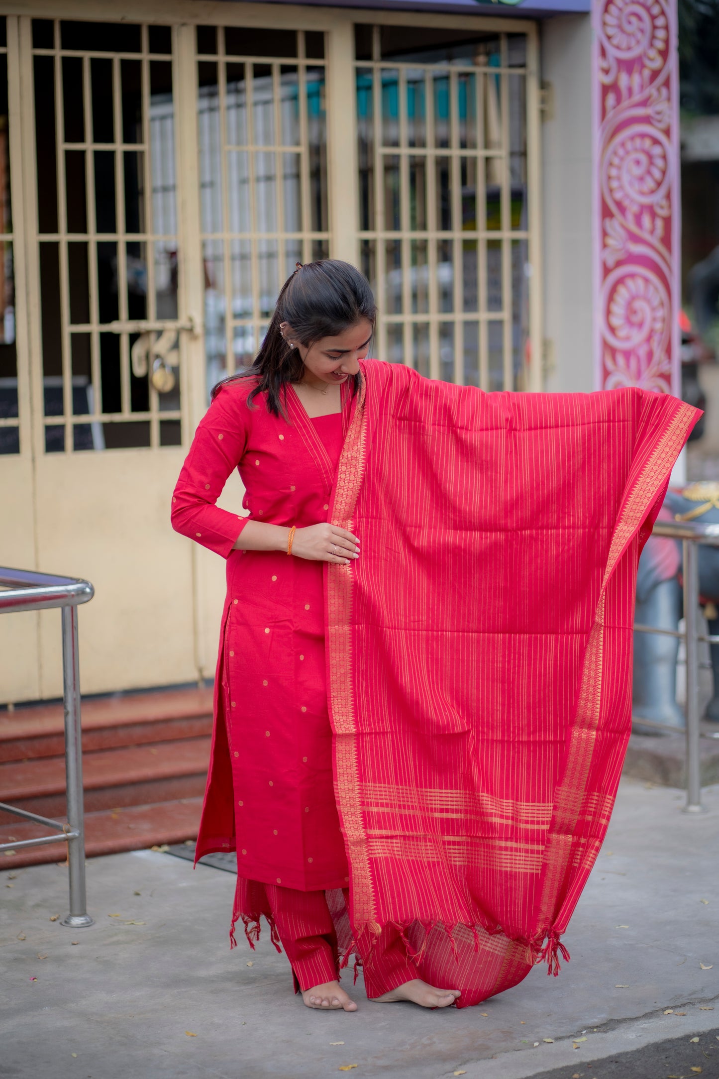 AA184 Raspberry Cotton 3 Pc set