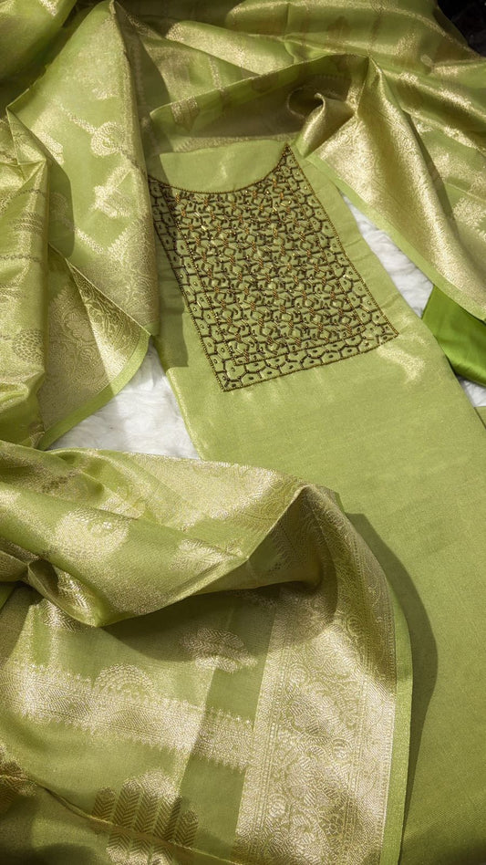 Pink Tissue Salwar Material