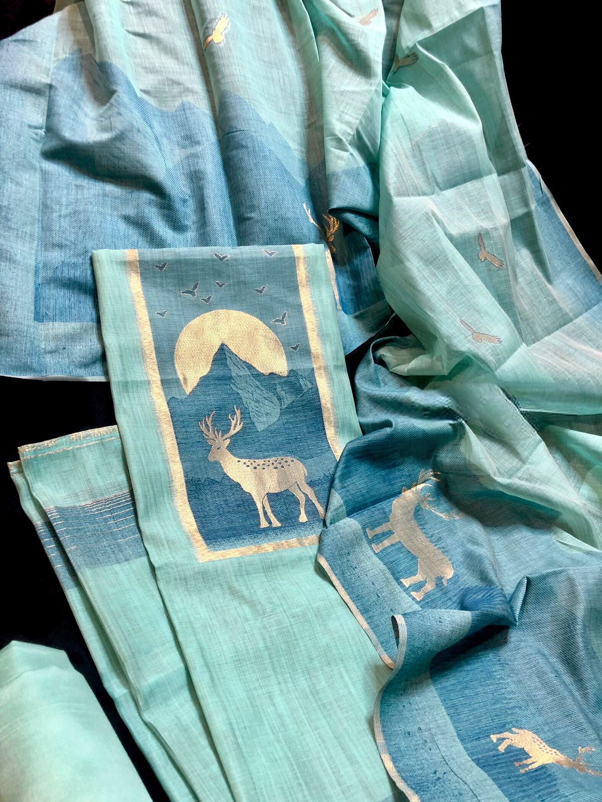 Linen Jamdhani 3 PC set