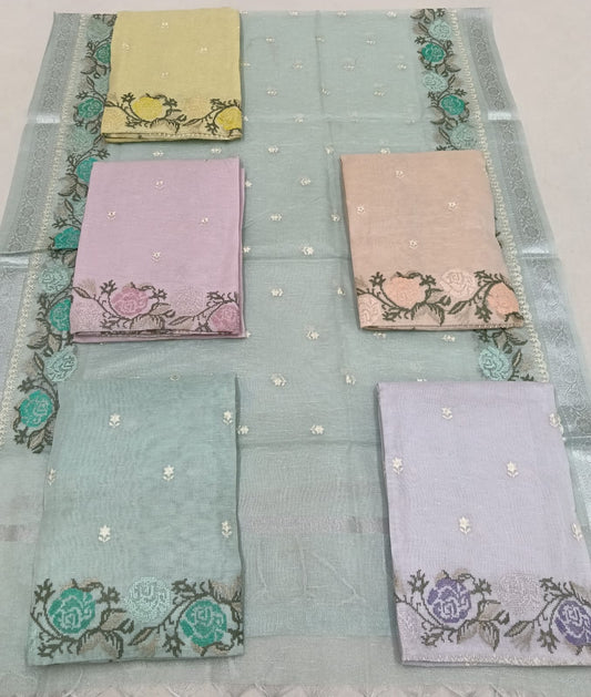 Shimmer Kota Salwar Material with Embroidery work