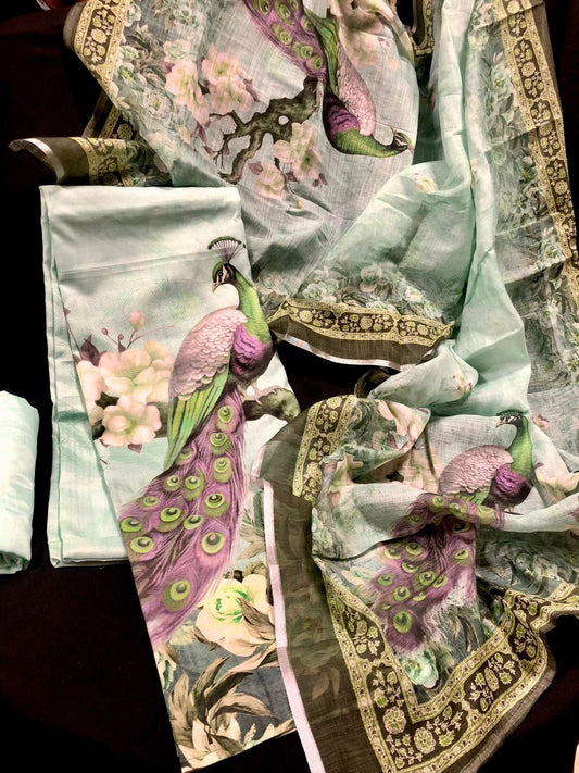 Pure Linen Mul Cotton Salwar Materials