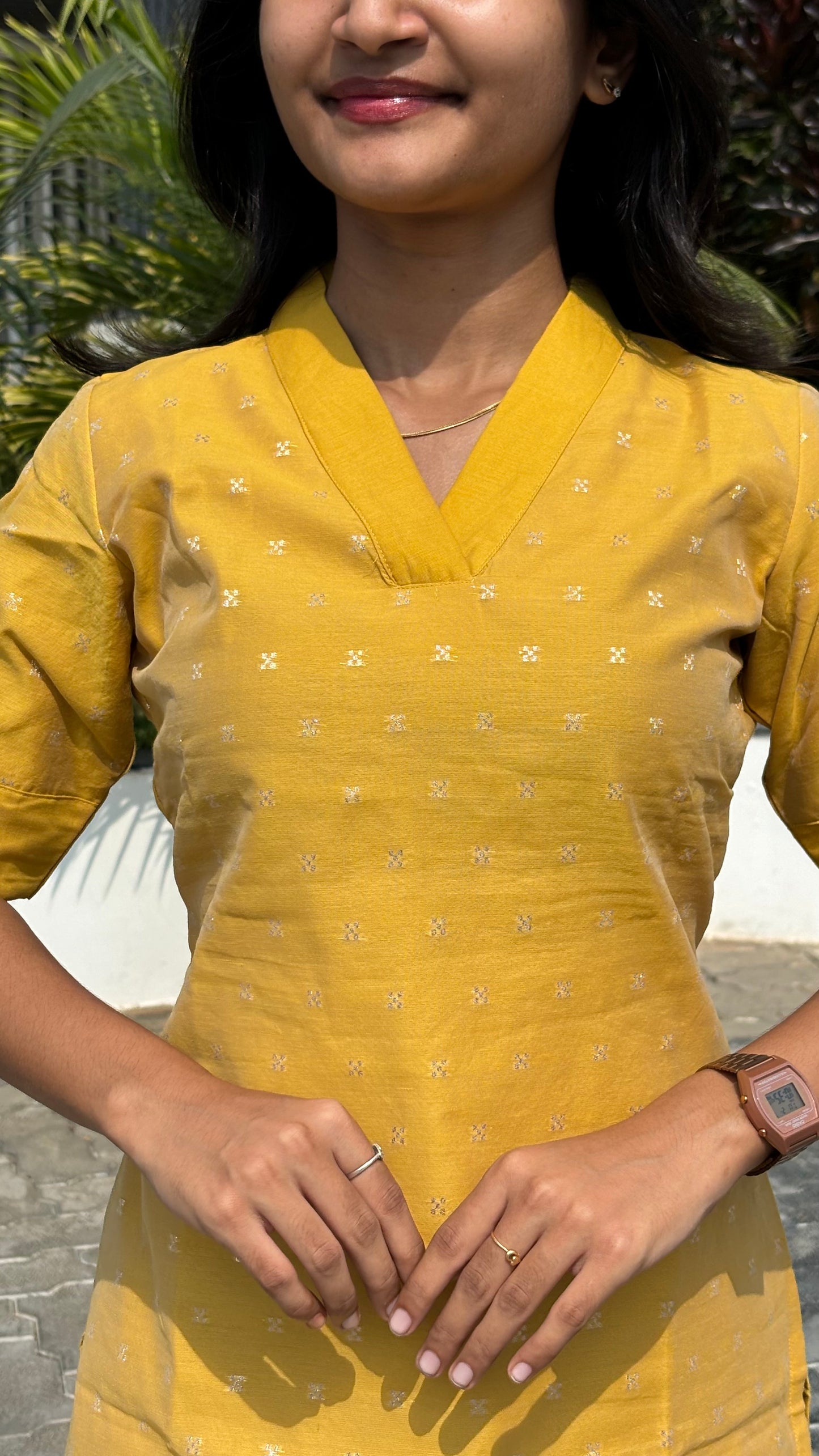 AA182 Marigold Chanderi Butta Co-Ord Set