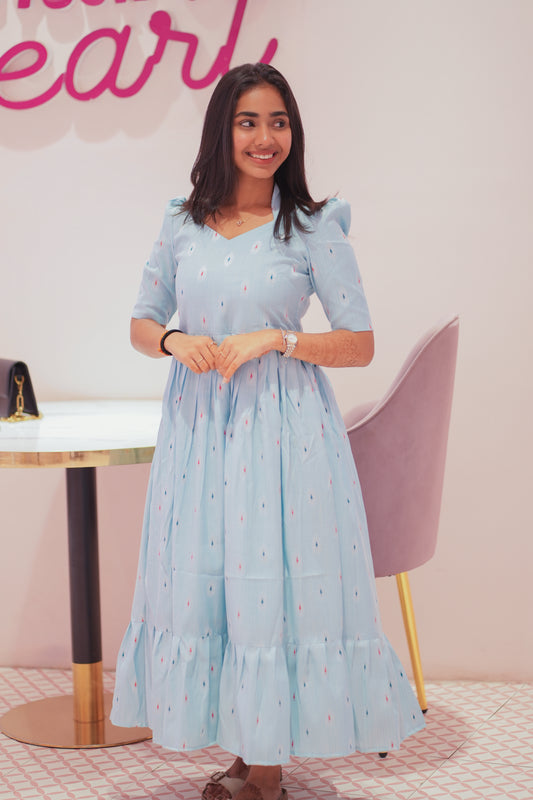 AA130 Baby Blue Cotton Maxi