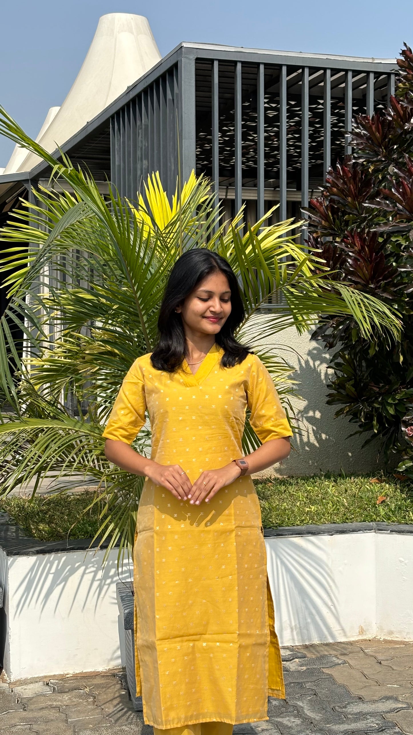 AA182 Marigold Chanderi Butta Co-Ord Set