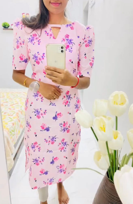 Pink muslin Kurti