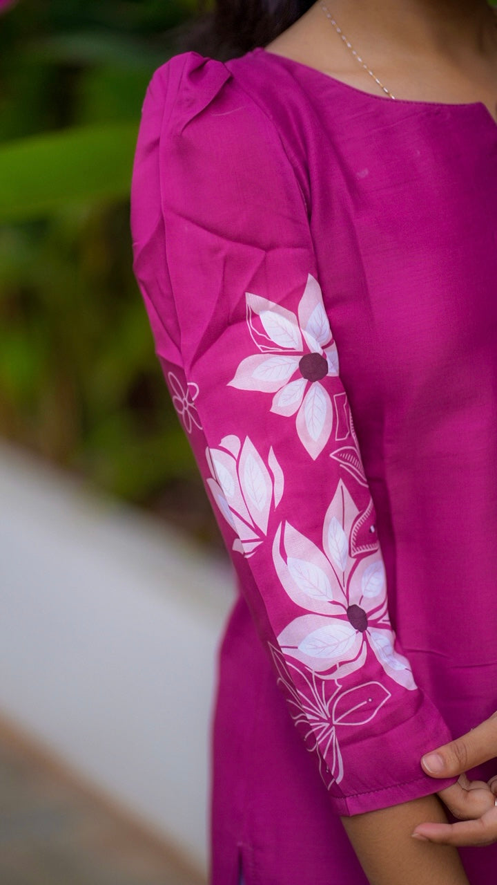 AA067 Muslin Silk Kurti with Dupatta