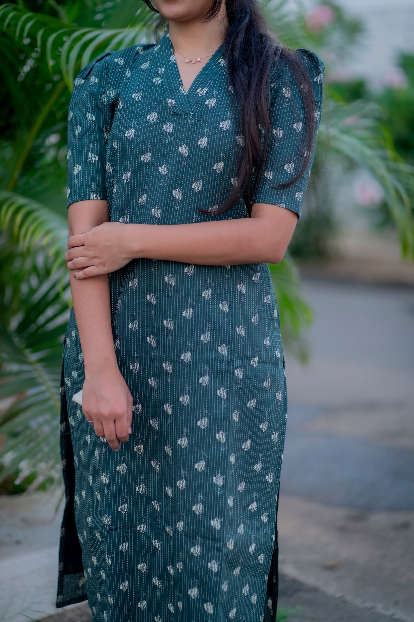 AA030 Dark Blue Kantha Cotton Co-Ord Set with Lining
