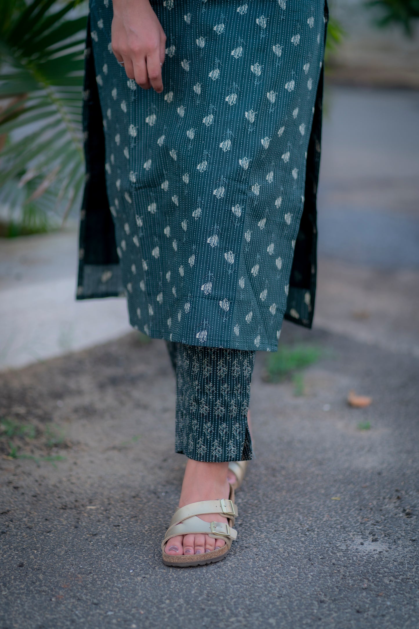 AA030 Dark Blue Kantha Cotton Co-Ord Set with Lining