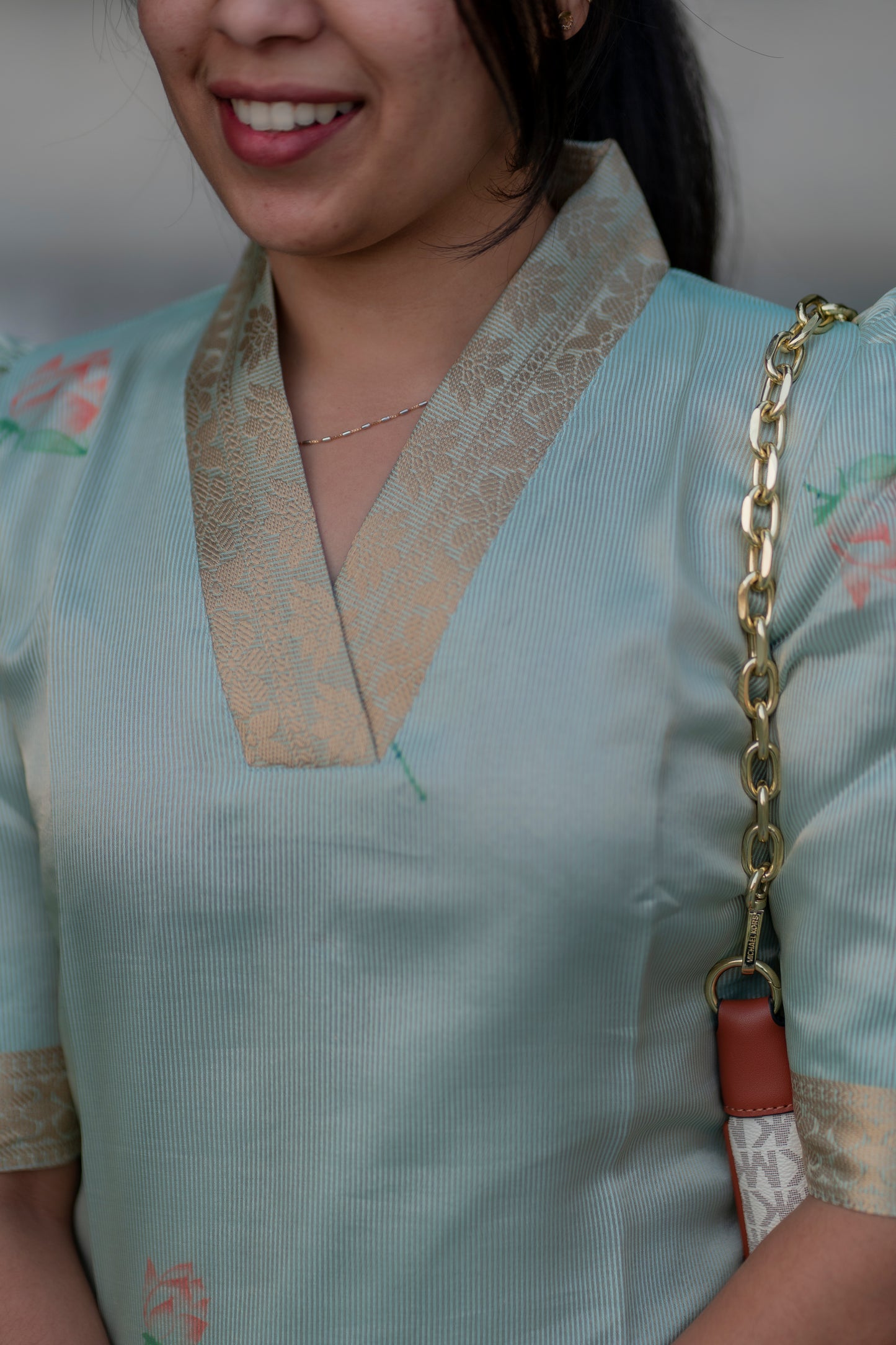 AA019 Lotus Tissue Silk Kurti