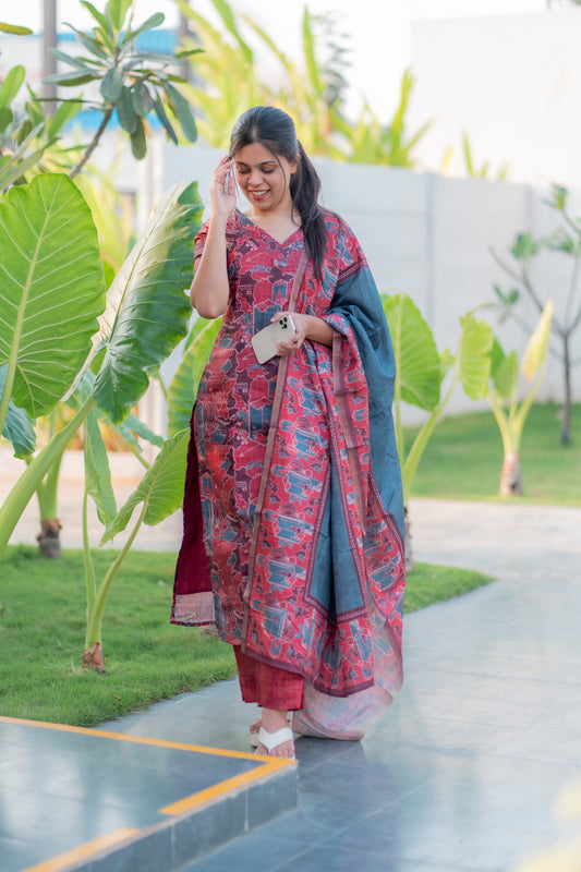 Tussar Silk 3 Piece Set