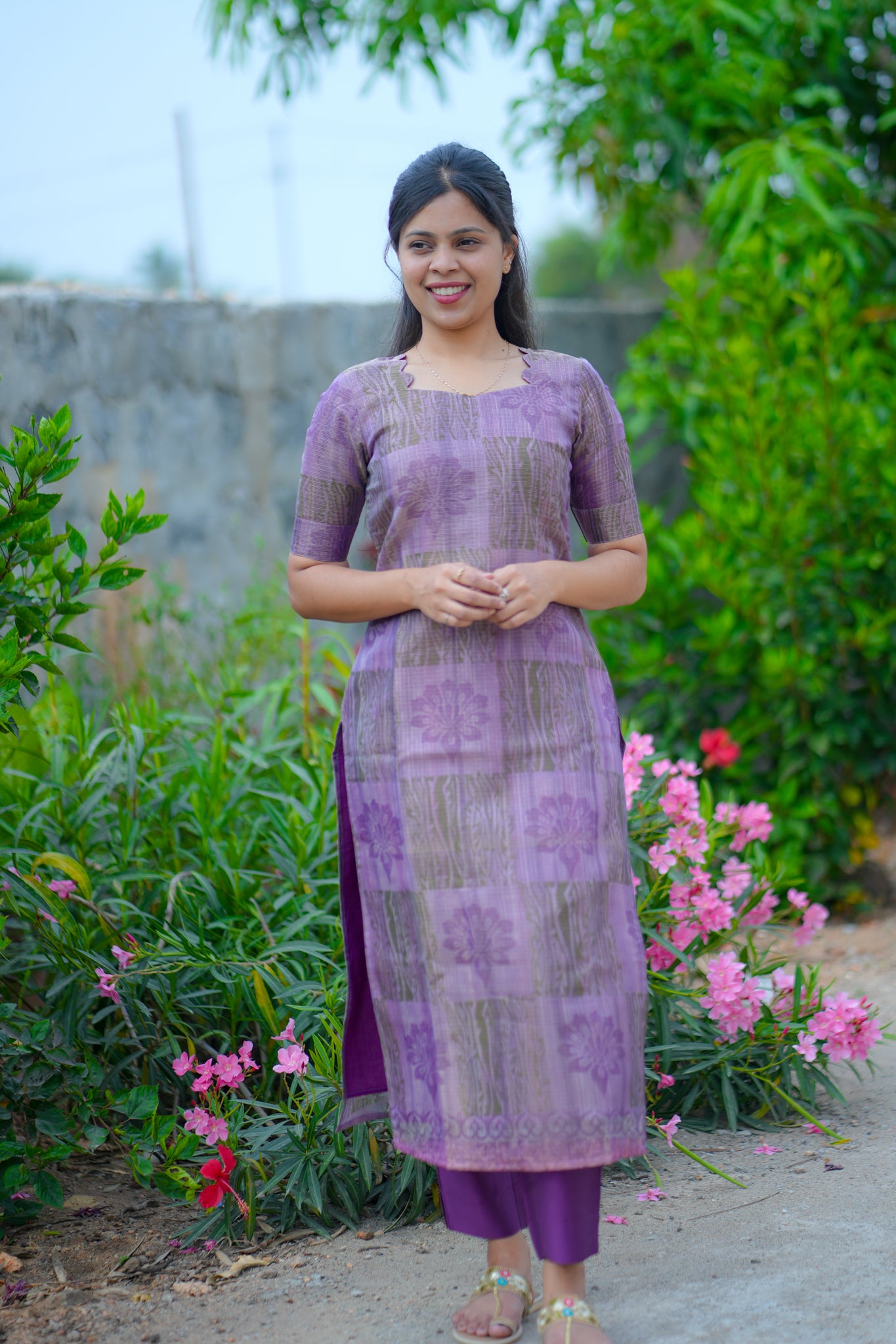 AA121 Tissue Handloom Kota Silk 3 PC set