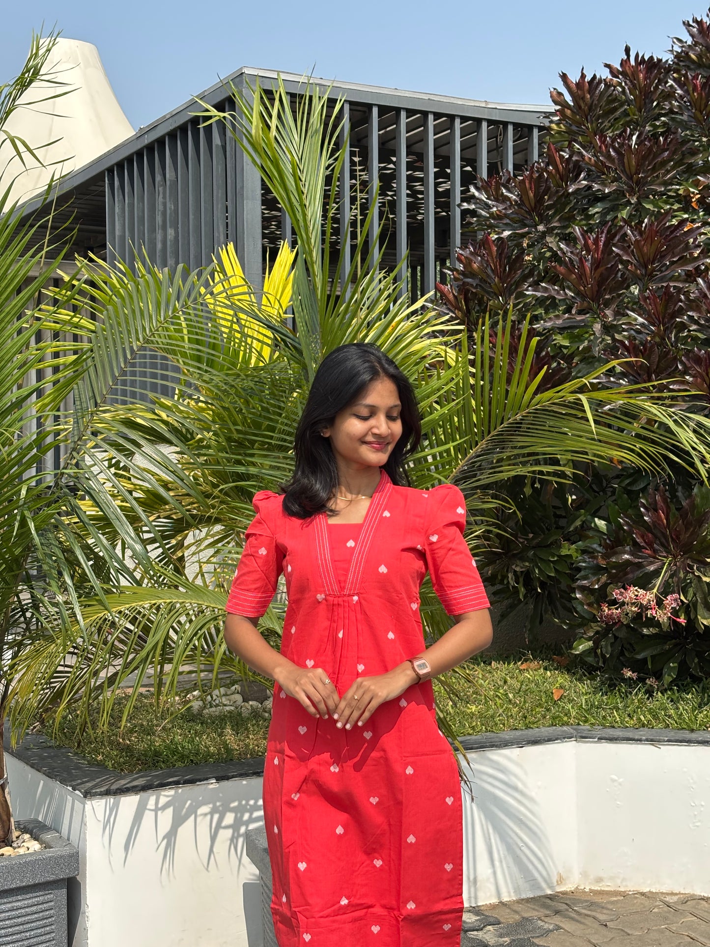 AA178 Red Orange Heart Co-Ord Set