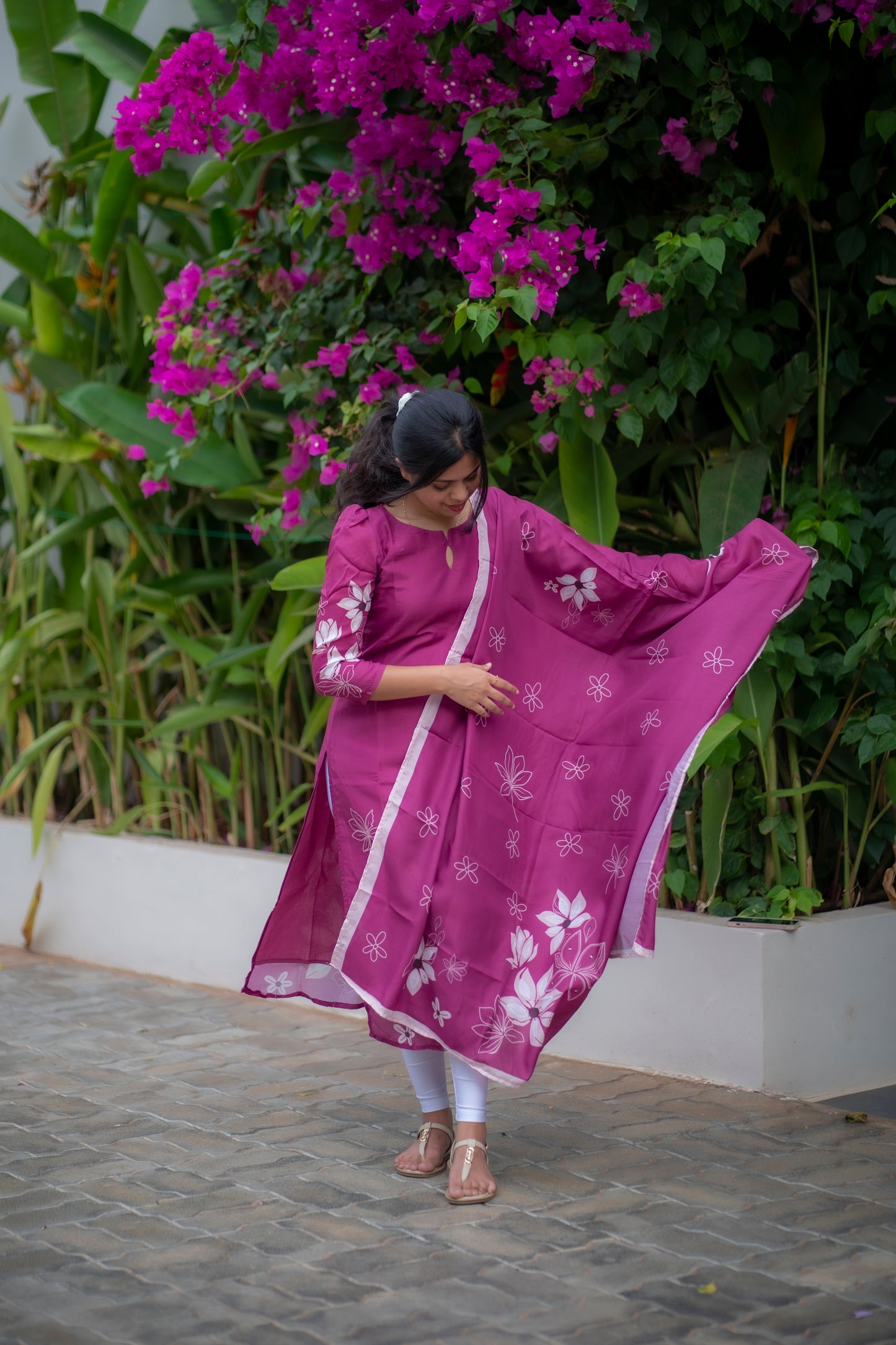AA067 Muslin Silk Kurti with Dupatta