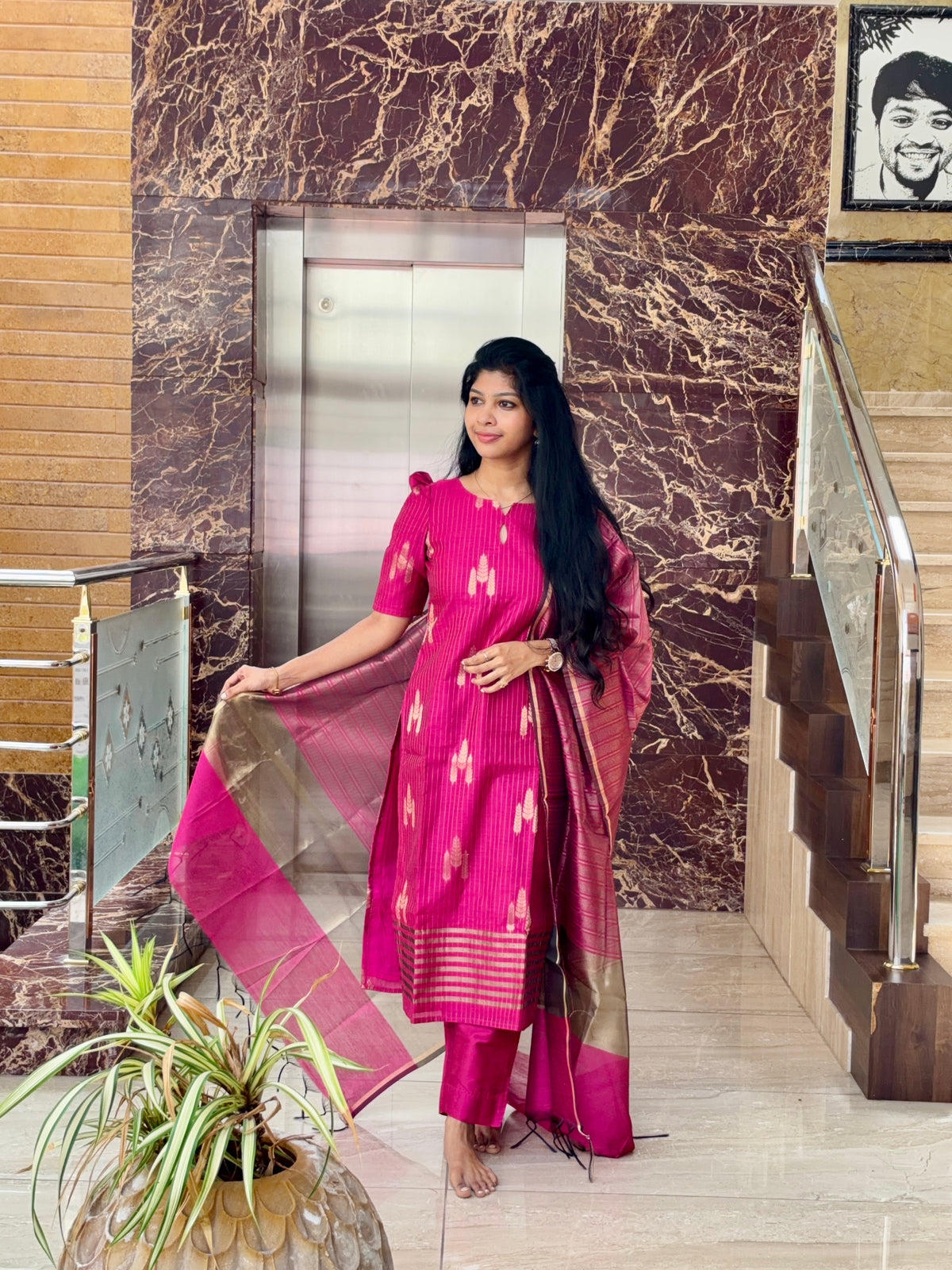 Rani Pink Soft Silk Salwar Set