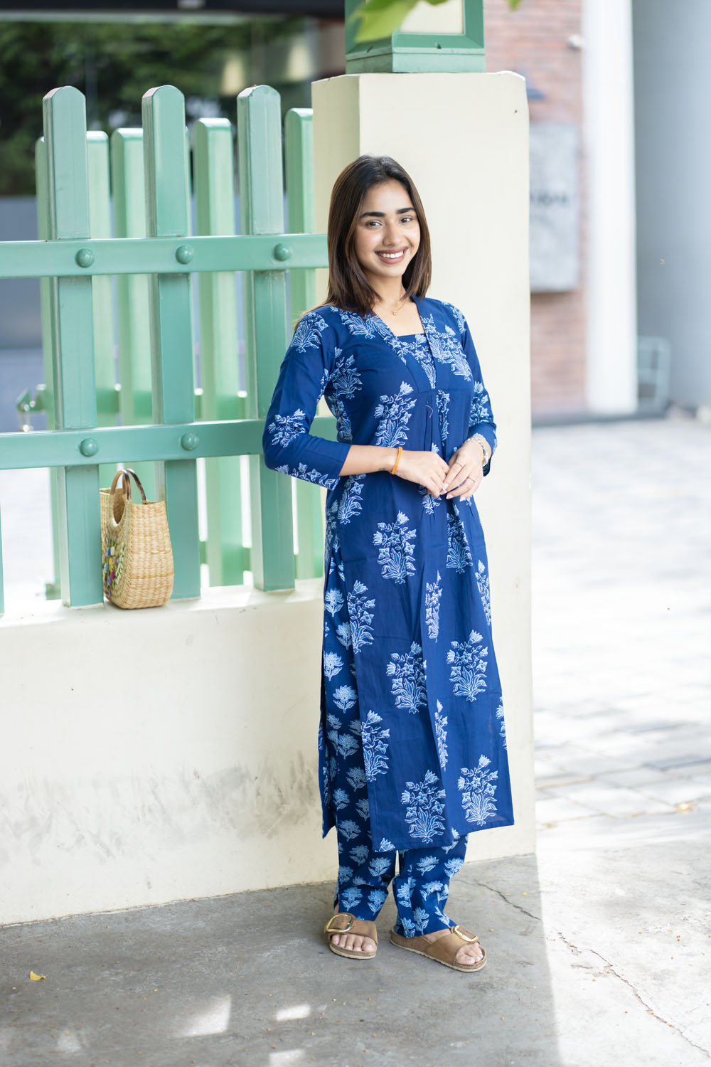 AA250 Blue Floral Cotton CoOrd Set
