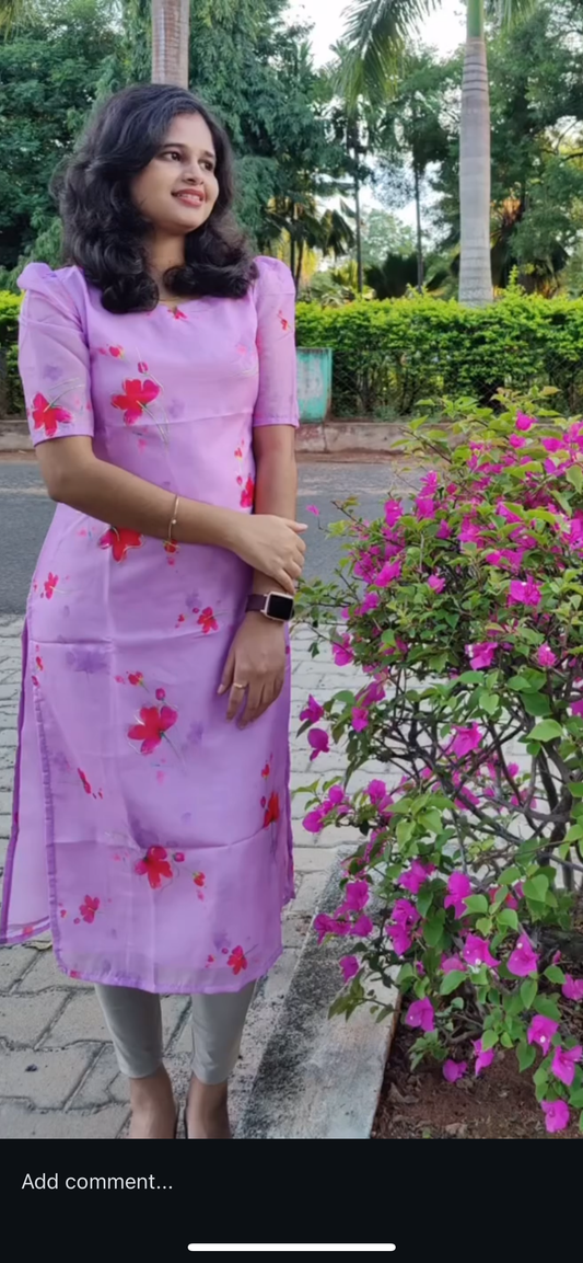 Lilac soft Kurti